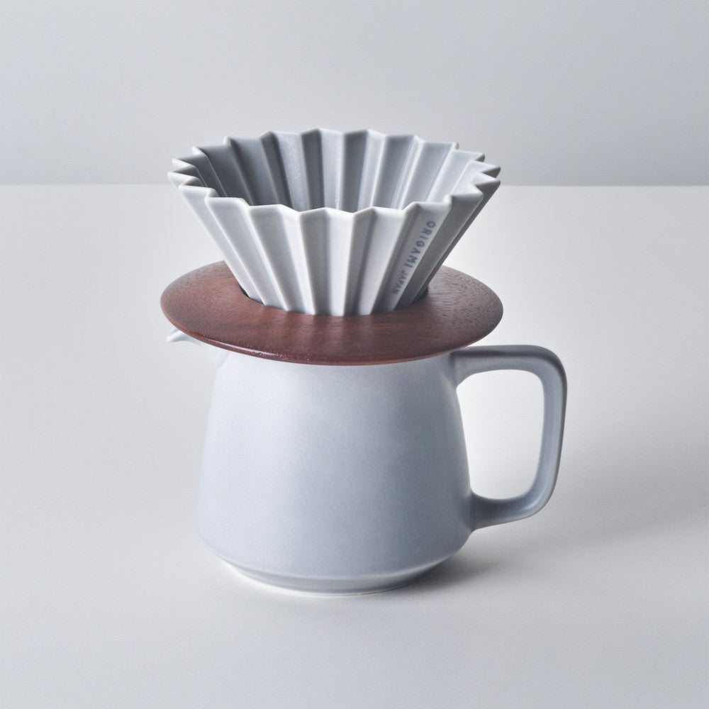 Origami Dripper Holder Wooden Dark Brown